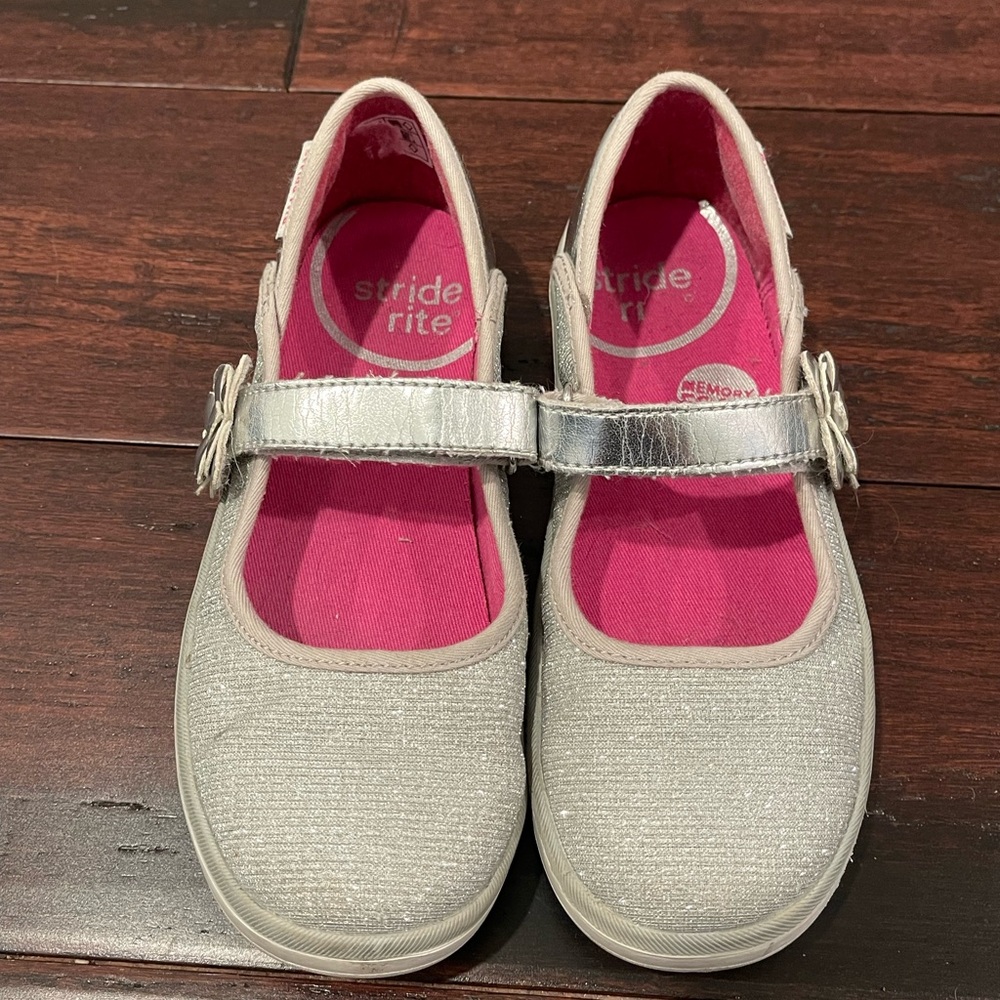 Stride Rite Glittery Silver Kids Dress Shoes
